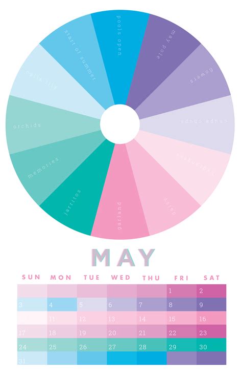 Calendar Color Palette Hex Codes Maryl Colette