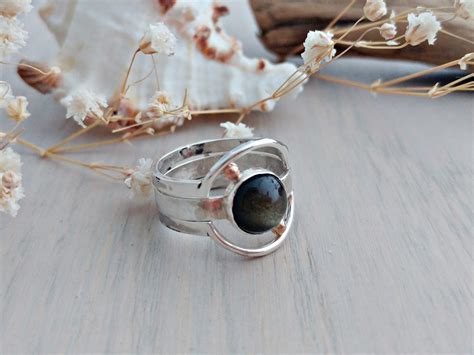 Elegant Earth Ring Obsidian Ring Set The Chestnut Forge