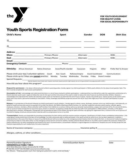 Free 11 Sports Registration Forms In Pdf Ms Word Excel