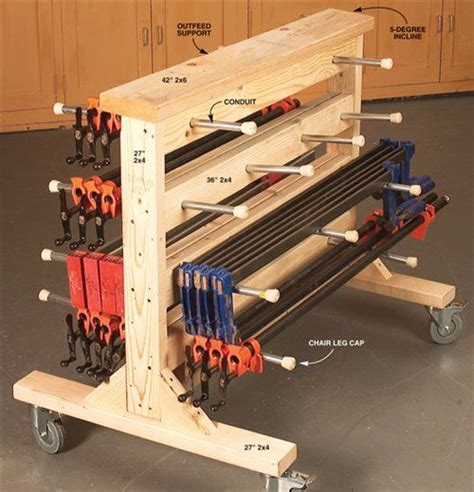 This universal space saving design can accommodate any type and any size clamp: Woodworking Clamp Rack - WoodWorking Projects & Plans