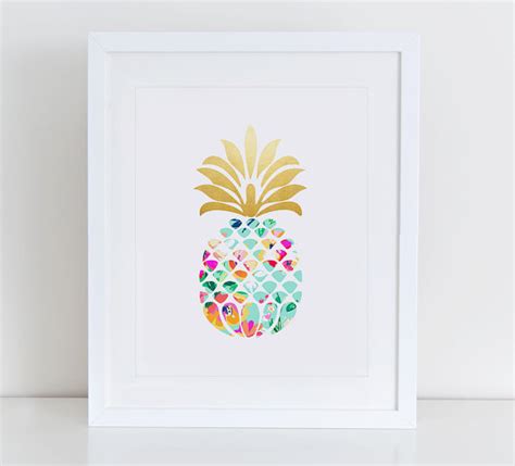 Pineapple Art Print Printable Pineapple Pineapple Print Instant