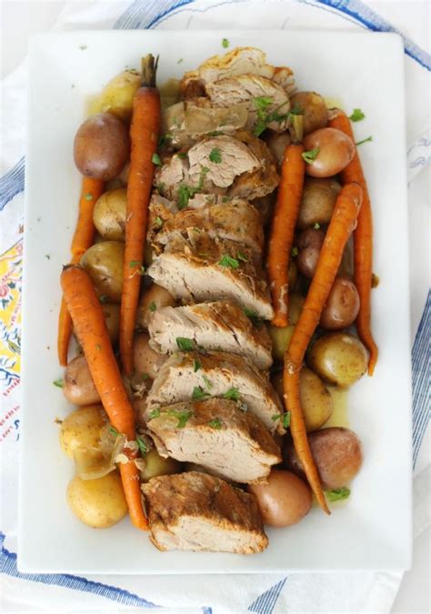 The is a salad made with red apples, cabbage and bacon coated in a salad dressing of mustard, vinegar, olive oil and honey is a sweet and smoky side dish to serve along with pork tenderloin. A delicious marinated pork tenderloin with root vegetables ...