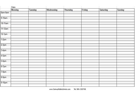 6 Best Images Of Weekly Schedule Printable For Teachers Blank Weekly