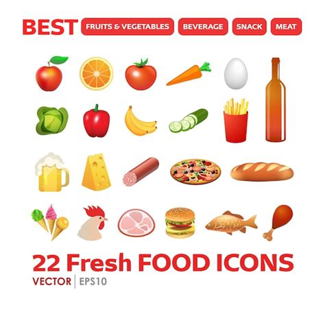 Premium Vector Fresh Food Icons