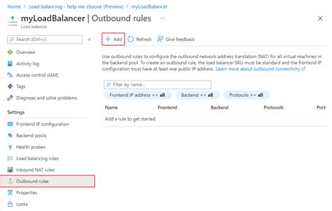 Administración de reglas para Azure Load Balancer Azure Portal Microsoft Learn