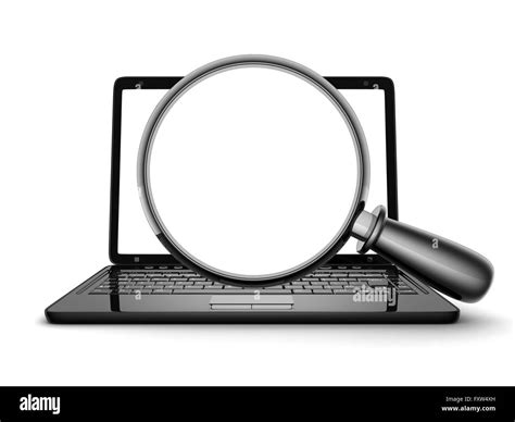 Laptop And Lens Done In 3d Symbol Search Stock Photo Alamy