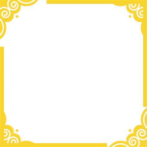 중국풍 일러스트 가장자리 테두리 무늬 틀 노랑 Png 일러스트 및 Psd 이미지 무료 다운로드 Pngtree
