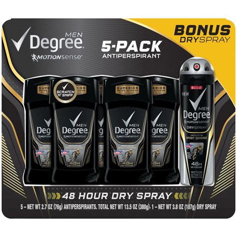 Whether you're having a long day at the office, playing outdoor sports, or having an intense training session in the gym, you can be confident that this deodorant stick will. Degree Sport Defense Antiperspirant Deodorant (2.7 oz + 3 ...