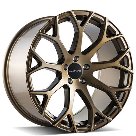 20 Staggered Element Wheels El99 Gloss Brushed Bronze Rims Elm025 2