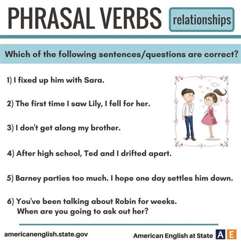 Phrasal Verbs Relationships Quiz Inglês Frases