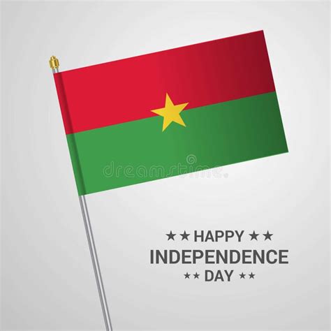Burkina Faso Independence Day Typographic Design With Flag Vector Stock