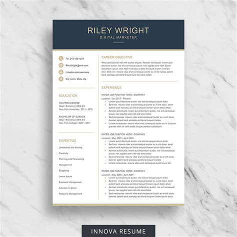 39 Creative Resume Templates Etsy Desain CVmu