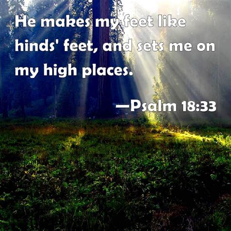Psalm 1833 He Makes My Feet Like Hinds Feet And Sets Me On My High