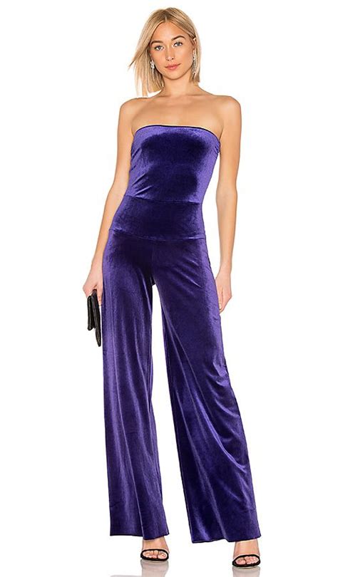 X Revolve Velvet Strapless Jumpsuit In Purple Fashion Clothes Women Strapless Jumpsuit Fashion