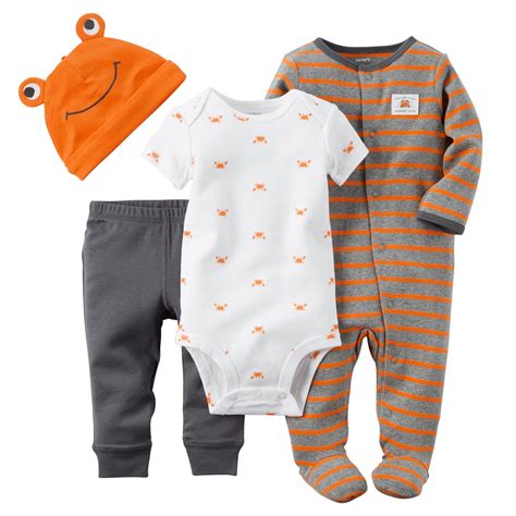 Carters Newborn Boys 4 Piece Layette Set Crab