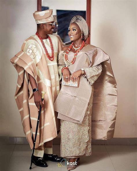 Rose Gold Nigerian Aso Oke Traditional Wedding Attire Aso Oke For Couples Etsy