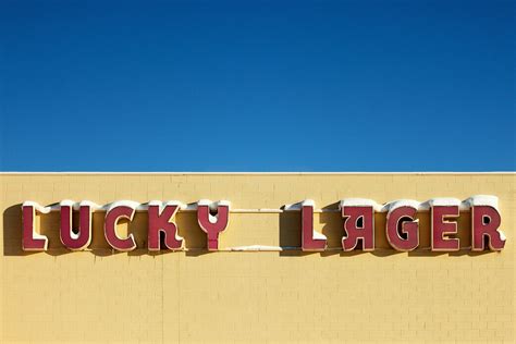Lucky Lager Sign Covered With Snow A Lucky Lager Beer Sign Flickr