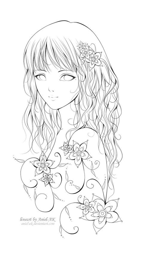 Ausmalbilder fur madchen zum ausdrucken 1ausmalbilder com. Anime Manga Girl Mädchen Zeichnung Fablos Blumen ...