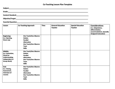 Downloadable Printable Lesson Plan Template Printable Templates