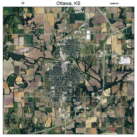 Aerial Photography Map Of Ottawa Ks Kansas
