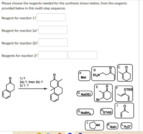 Solved Please Choose The Reagents Needed For The Synthesis Shown Below