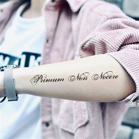 Primum Non Nocere Temporary Tattoo Sticker Ohmytat