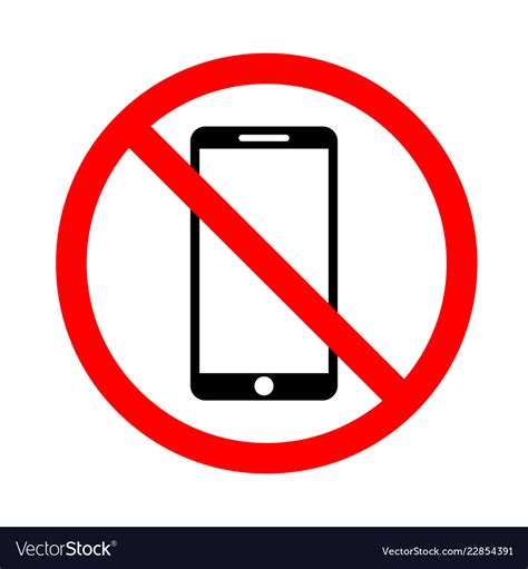 The Use Of A Mobile Phone Is Prohibited Royalty Free Vector
