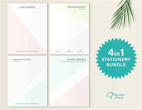Printable And Editable Stationery Bundle Letterhead Template Etsy