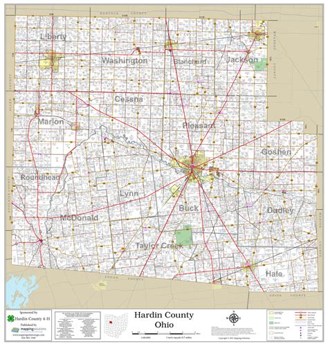 Hardin County Ohio 2022 Wall Map Mapping Solutions