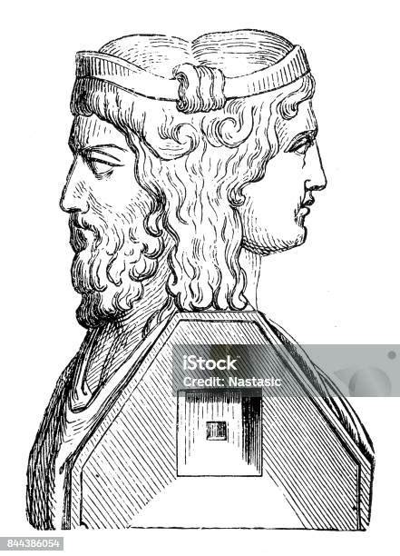 Dewa Romawi Janus Ilustrasi Stok Unduh Gambar Sekarang Yanus Agama