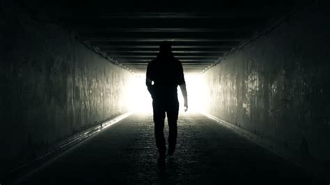 Man Walking In Tunnel To The Light — Stock Video © Ras Slava 151098230