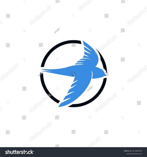 Simple Design Swift Bird Flying Swallow Stock Vector Royalty Free