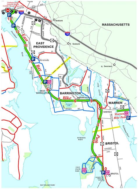 East Bay Bike Path Map Bike Path Rhode Island History Bristol Bay