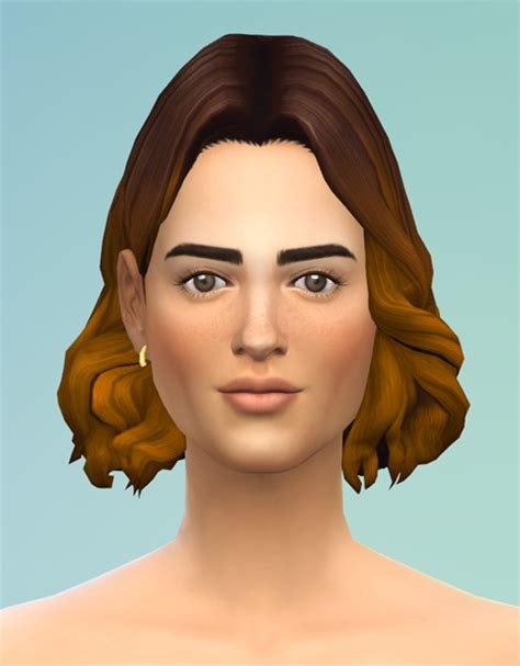 Rusty Nail Long Wavy Parted V4 Brown Hairstyle • Sims 4 Downloads