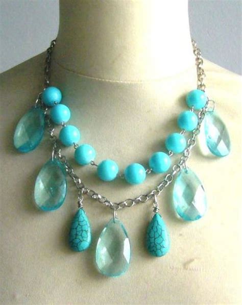 Turquoise Statement Necklace Turquoise Statement Necklace Aqua Glass