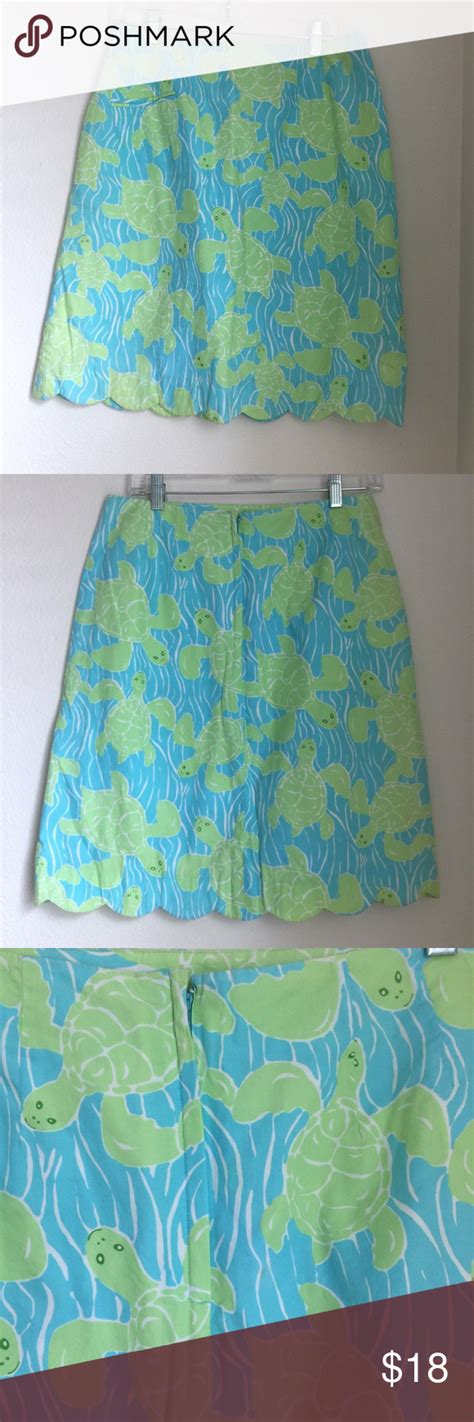 Lilly Pulitzer Skirt With Turtle Print Size 10 Lilly Pulitzer