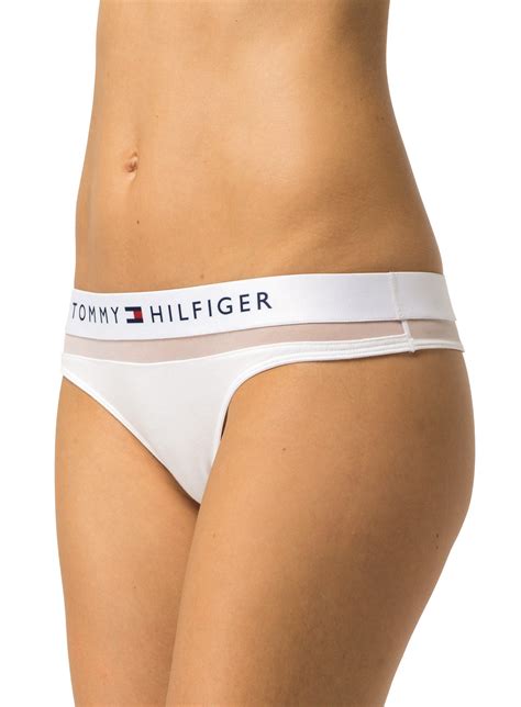 Tommy Hilfiger Underwear Sheer Flex Cotton Thong White Spectrum