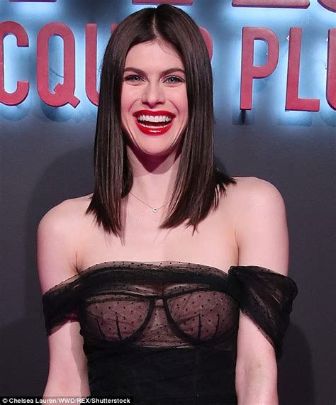 Alexandra Daddario Goes Braless Under Sheer Gown For Dior Bash In LA