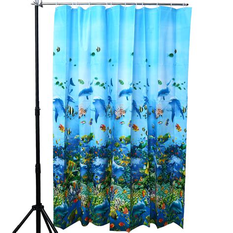 This section features some of the calmest and beautiful shower curtains designs. Blue Sea World Coral Dolphin Printed Waterproof Shower ...
