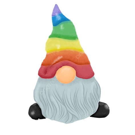 Rainbow Gnome Gnome Rainbow Dwarf Png Transparent Clipart Image And