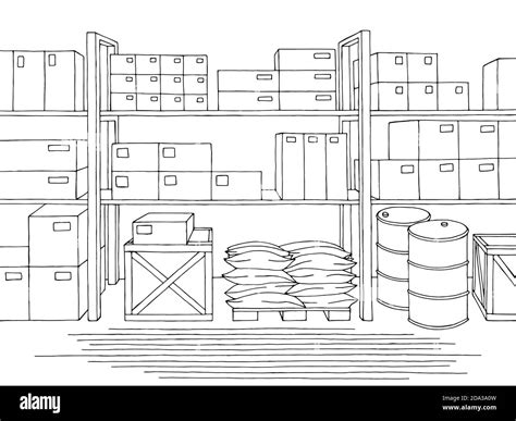Warehouse Illustration Black And White Stock Photos And Images Alamy