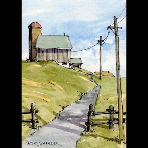 Original Line And Wash Watercolors By Peter Sheeler For Sale On EBay