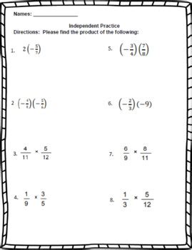 7th Grade Math - Rational Numbers - Multiplying Fractions (CCSS Aligned)