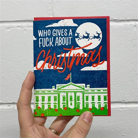 Melania Trump Who Gives A Fuck About Xmas Letterpress Card Bench