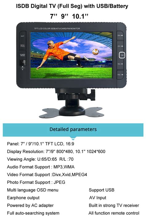 New Products Isdb T Full Seg Mini Lcd Led 7 9 10 Inch Portable Tvflat