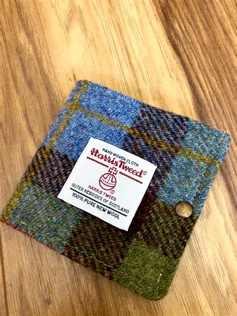 Harris Tweed Mans Wallet Made In Scotland T Scottish Wool Etsy España