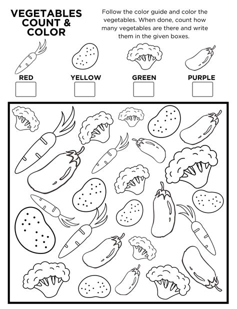 Free Printable Vegetables I Spy Count And Color Activity Page For Kids 918