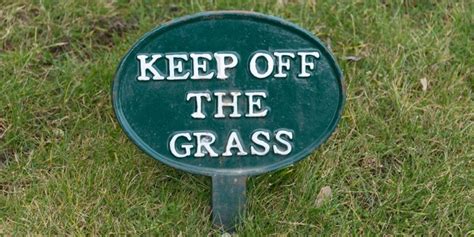 Keep Off The Grass Sign On A Lawn Cuinsight