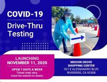 City Of Riverside Opens First Of Several New Covid Testing Sites In