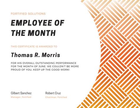 Employee Of The Year Award Template